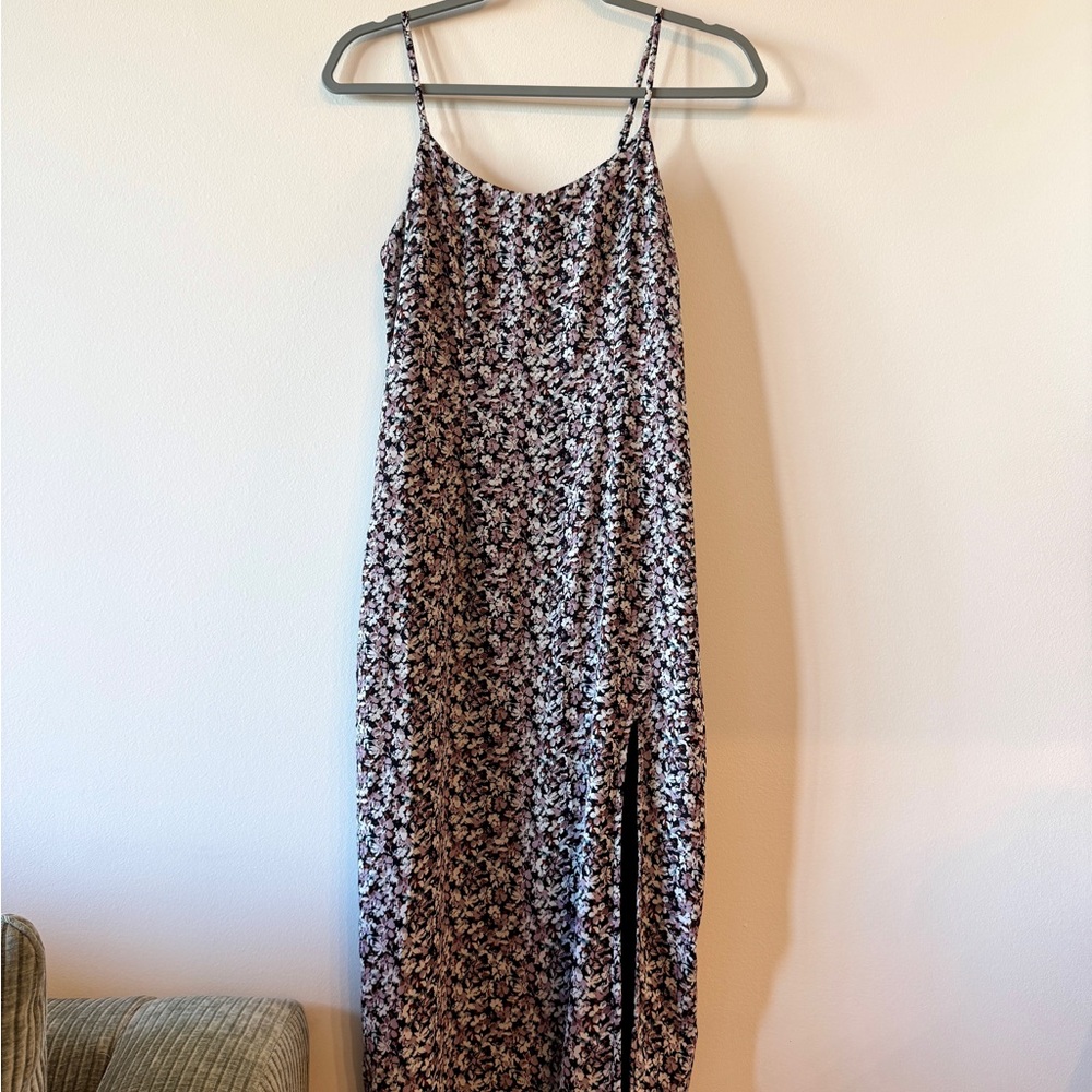 New Abercrombie & Fitch Purple Floral Maxi Dress | Size XS